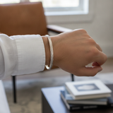 Premium 925 Sterling Silver Zigzag Pattern Kada Bracelet