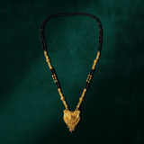 Premium Traditional Black Bead Mangalsutra with Ethnic Floral Pendant