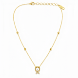 Elegant Gold Bead Chain Necklace with Pearl Pendant