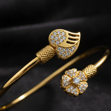 Luxury Bloom CZ Open Cuff Bracelet for Women & Girls