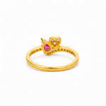 NXGOLD Romantic Heart & Pear Cut Ruby Stone Ring for Women
