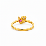 NXGOLD Romantic Heart & Pear Cut Ruby Stone Ring for Women
