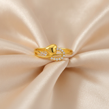 Elegant Heart & Infinity Cubic Zirconia Open Ring