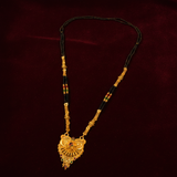 Premium Traditional Black Bead Mangalsutra with Ethnic Floral Pendant