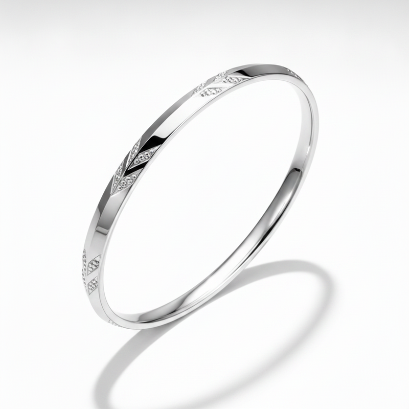 925 Sterling Silver Diamond-Cut Designer Kada for Men & Women