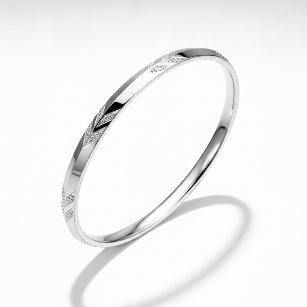 925 Sterling Silver Diamond-Cut Designer Kada for Men & Women