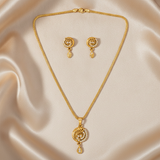 Elegant Paisley CZ Pendant Necklace & Matching Drop Earrings Set for Women