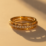 NXGOLD CZ Band Ring for Women With CZ Stone