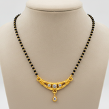 Traditional Black Bead Mangalsutra with Designer CZ Pendant