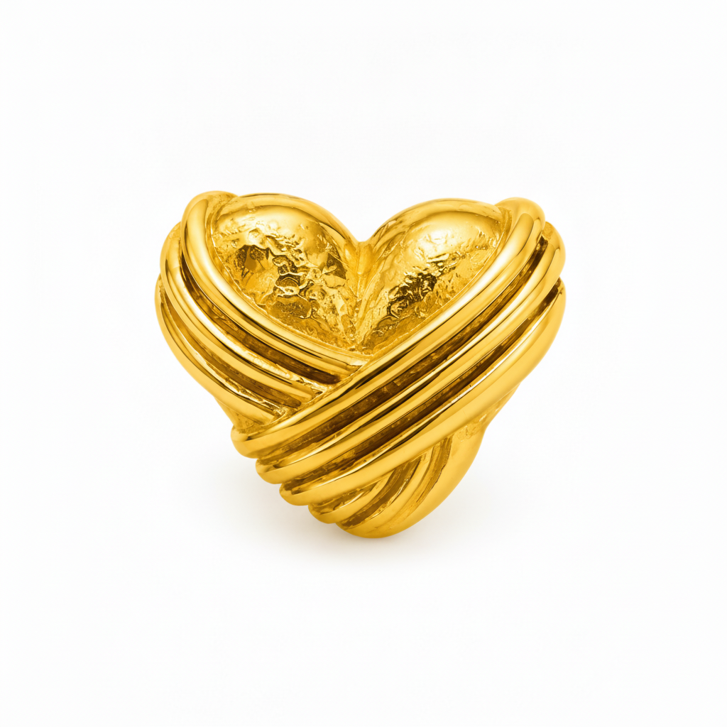NXGOLD Designer Heart Adjustable Ring for Women