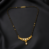 Traditional Black Bead Mangalsutra with Designer CZ Pendant