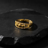 Trendy Triple Ball CZ Adjustable Ring for Women & Girls