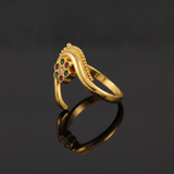 Elegant Navratna Floral Adjustable Ring for Women