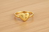 NXGOLD Golden Heart Charm Ring