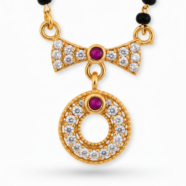 Minimalist Circular Pendant Mangalsutra for Daily Wear