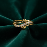 Elegant Star Open Ring with Cubic Zirconia Stones