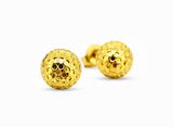 NXGOLD Textured Dome Gold-Toned Stud Earrings for Women