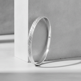 Premium Sterling Silver Chevron Pattern Kada for Men
