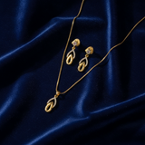 NXGOLD Finish Teardrop Pendant Necklace & Earrings Set for Women