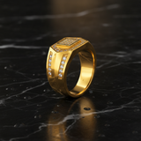Regal Crystal Crest Men's Ring
