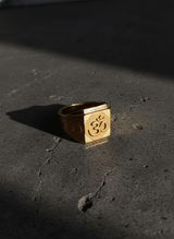 NXGOLD Om Royale Geometric Gold Signet Ring for Men