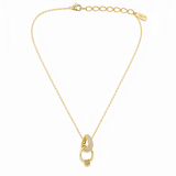 Golden Crystal Link Pendant Necklace for Women
