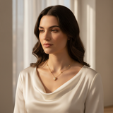 Elegant Gold Bead Chain Necklace with Pearl Pendant