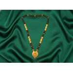 Ethnic Mangalsutra with Intricate Floral Temple Pendant