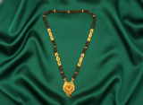 Ethnic Mangalsutra with Intricate Floral Temple Pendant