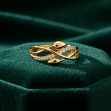 NXGOLD Infinity Leaf CZ Adjustable Ring for Women