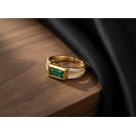 NXGOLD Emerald Royale Dual Band Adjustable Ring