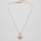 Dazzling Rose Gold Crystal Snowflake Pendant Necklace for Women