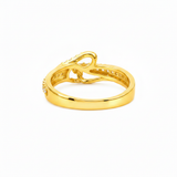 Elegant Wave Infinity Stone Studded Ring for Women