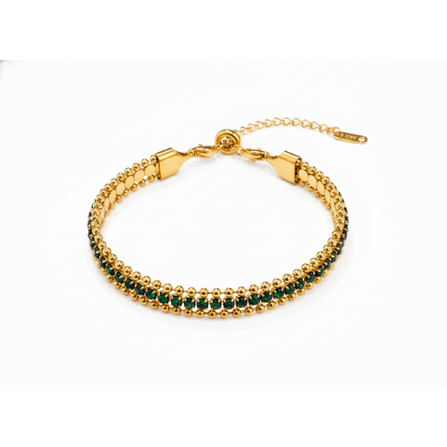 NXGOLD Designer Green Cubic Zirconia Bracelet for Women