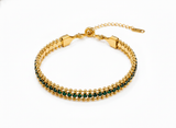 NXGOLD Designer Green Cubic Zirconia Bracelet for Women