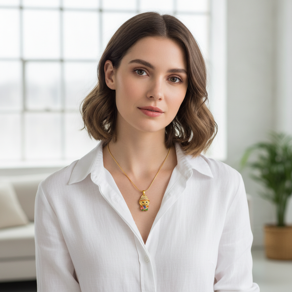 Charming Lucky Doll Pendant Chain Necklace