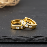 GoldNX Radiance Crystal Studded Gold-Toned Hoop Earrings for Women