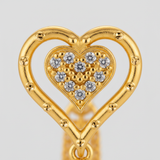 Heart Tassel Stud Earrings for Women