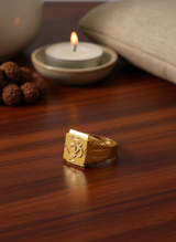 NXGOLD Divine Om Classic Gold Signet Ring for Men