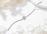 Pink Halo CZ Tennis 925 Sterling Silver Bracelet for Women