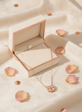 Heart-Shaped Crystal Clover Pendant Necklace