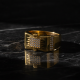 NXGOLD Regal Square Crystal Signet Ring for Men & Boys