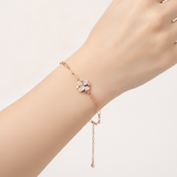 Rose Gold Four Leaf Clover Designer 925 Silver Bracelet