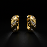 NXGOLD Twisted Crystal Gold-Toned Huggie Hoop Earrings for Women