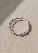 925 Silver Flower Pattern Bangles