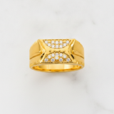 Imperial Crystal Bow Crest Gold Ring
