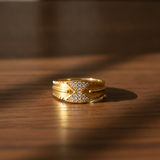 Imperial Twin-Triangle Crystal Ring