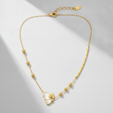 Elegant Gold Butterfly & Bead Chain Necklace