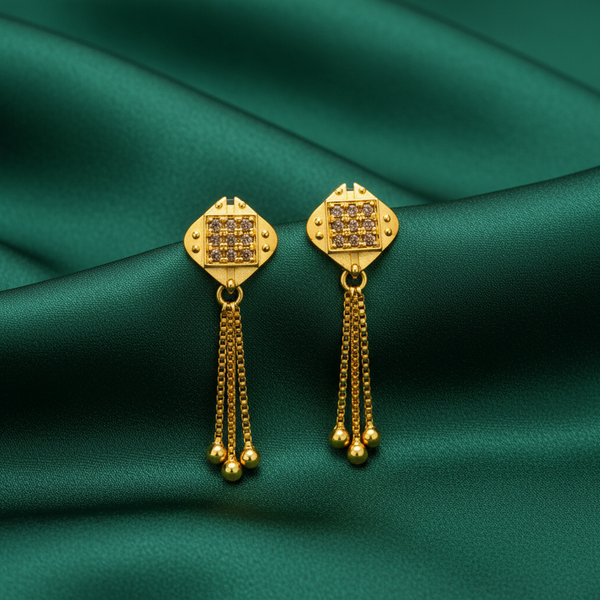 Crystal Stud Drop Earrings