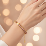 NXGOLD Designer Pink Cubic Zirconia Bracelet for Girls & Women